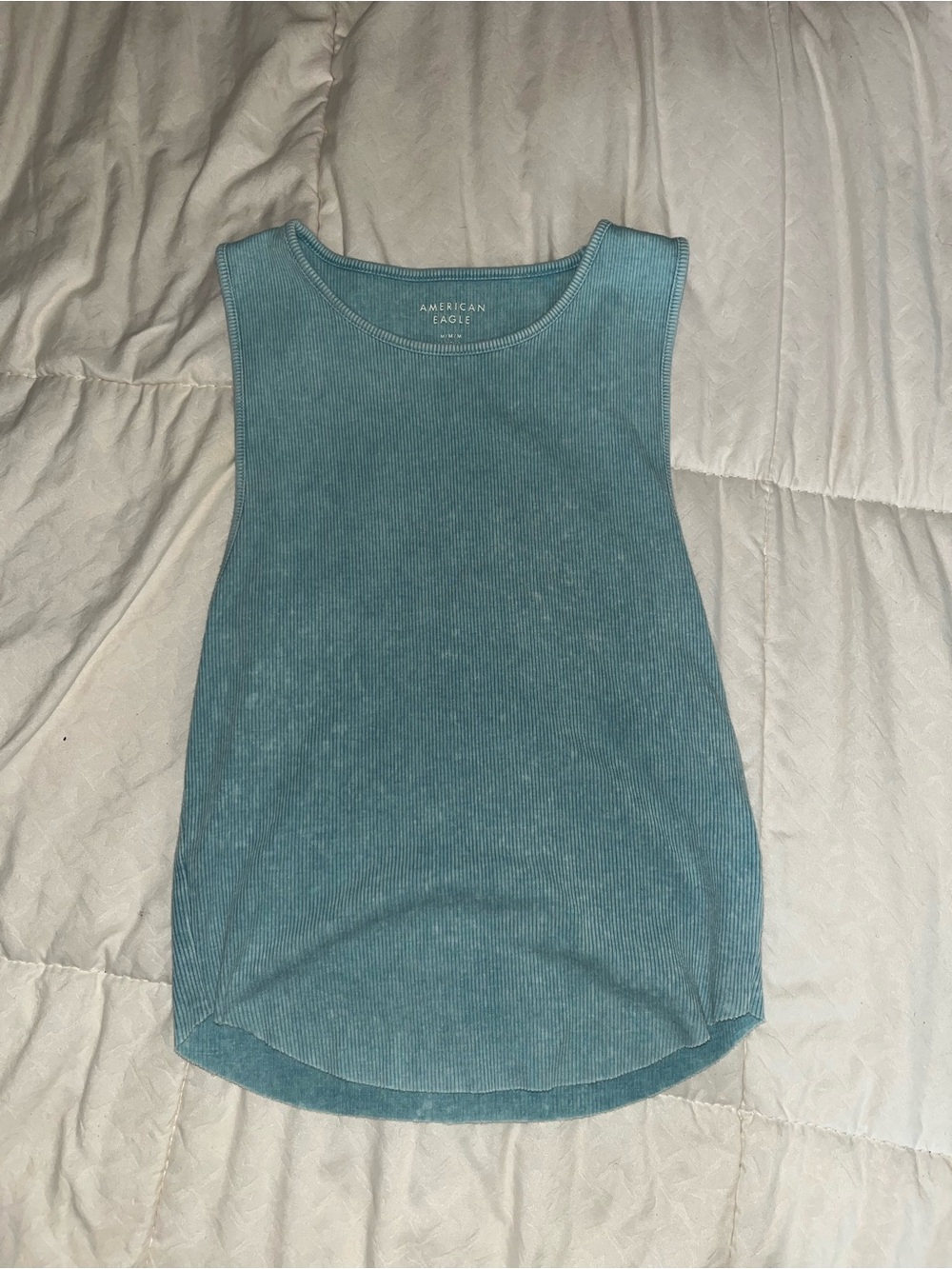 American Eagle Outfitters Ribbed Tank Top - Teal